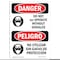 Signmission OSHA Danger, Do Not Operate W/O Goggles Bilingual, 10in X 7in Decal, 7" W, 10" H, Bilingual Spanish OS-DS-D-710-VS-1159 - alternate 1